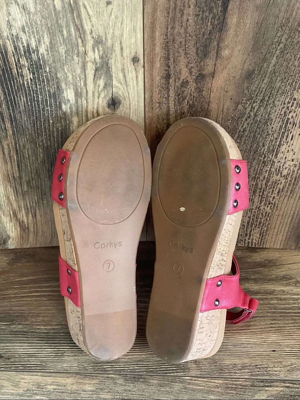 Boutique by Corky's Red Slingback Refreshing Wedge Sandals 7